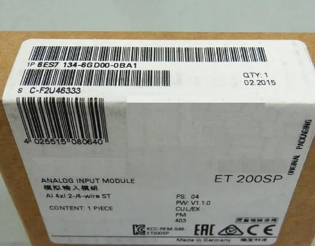 Brand New For 6ES7 134-6GD00-0BA1 Analog Input Module 6ES7134-6GD00-0BA1 in Box