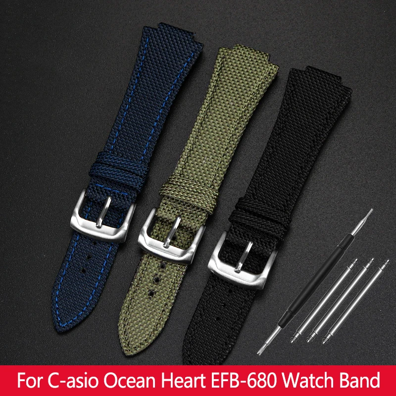 

Nylon Bracelet for CASIO steel heart GST-B400 EFB-680 ECB-10D modified canvas watchband men's wristband accessorie Watch strap