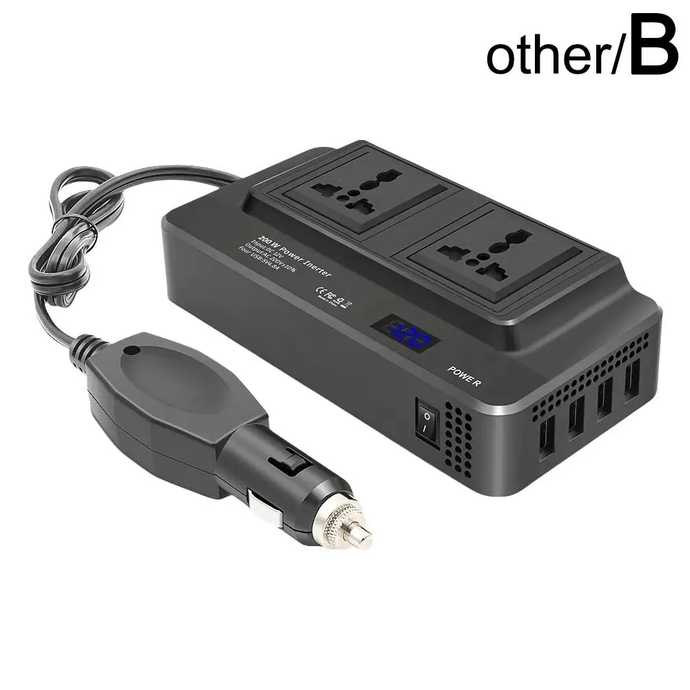 자동차 200W 인버터 액세서리 담배 라이터, 자동 USB 12V AC-인버터 소켓 피크 마운트, AC DC EU 220V 전원 40 S7U7