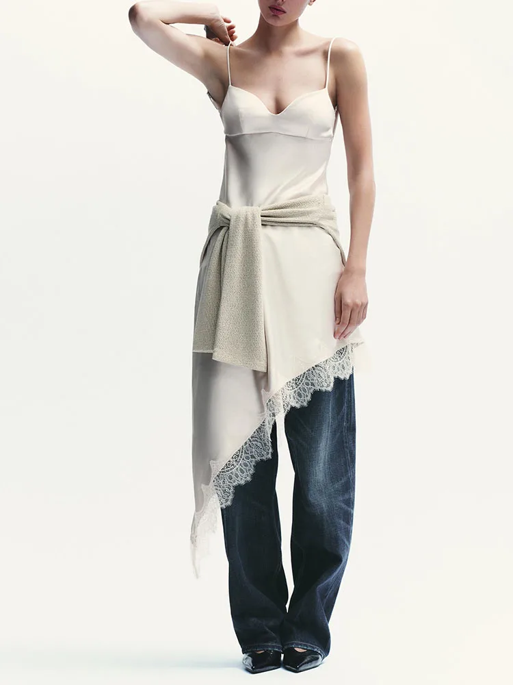 

Ele Sweet Strapless Кружевное атласное платье Feel Dr Faionable со средней талией миди для женщин, осеннее новое поступление, свадебное платье