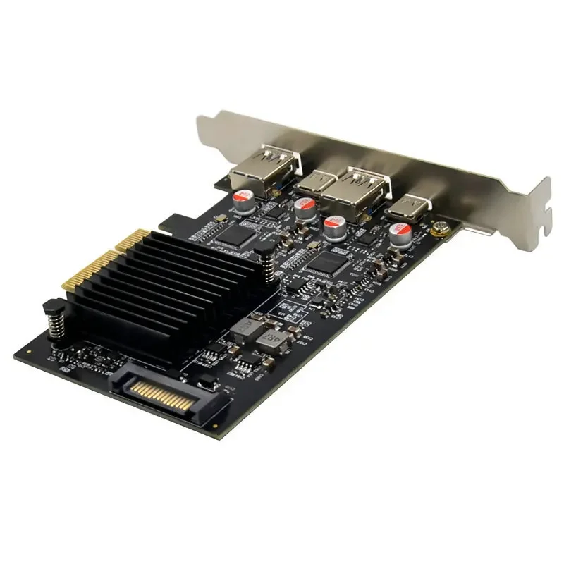 PCI-E X4 USB3.1 expansion card Gen2 Server ASM3142 Desktop computer Type-C 10Gbps