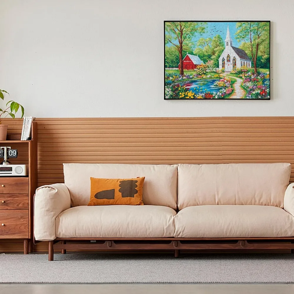 300/500/520/1000 Pieces Wooden Jigsaw Puzzle of Adult Flower Church Landscape Puzzles Game Family Toy Birthday Personalized Gift