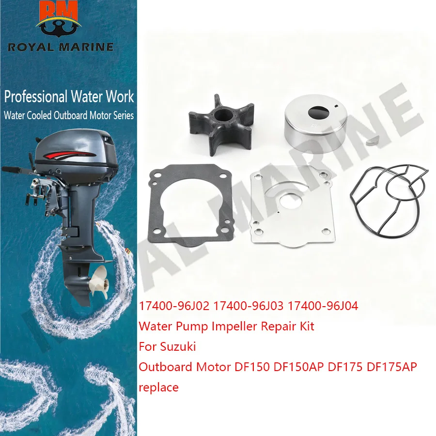 

17400-96J02 17400-96J03 17400-96J04 Water Pump Impeller Repair Kit For Suzuki Outboard Motor DF150 DF150AP DF175 DF175AP replace