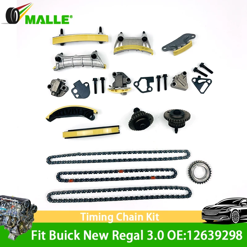 

15 PCS Full Timing Chain Repair Kit 12639298 For Buick New Regal 3.0 Auto Engine Timing Guide Rail Gear Car Parts Accessories