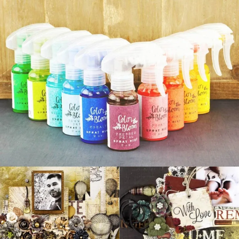 

59 мл основная цветная серия Bloom, блестящие спрей-чернила, пигмент, сделай сам, журнал ручной работы, карты/альбома, украшение, аэрозольная краска, товары для рукоделия