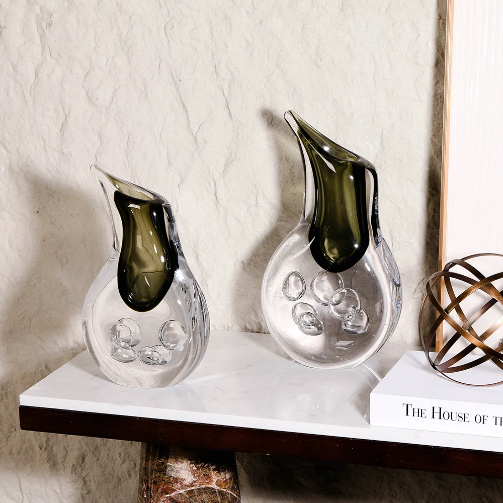 Morden Style Flower Vase Wedding Ornaments Indoor Murano Glass Vase For Home Decoration