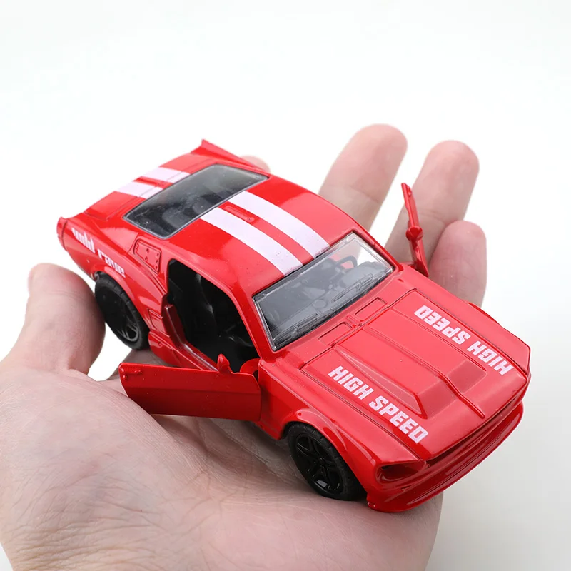 รถโมเดลอัลลอยด์ 1:36 รุ่นมัสแตง รถแข่งแบบดึงหลัง ของเล่นสะสมสำหรับเด็กผู้ชาย