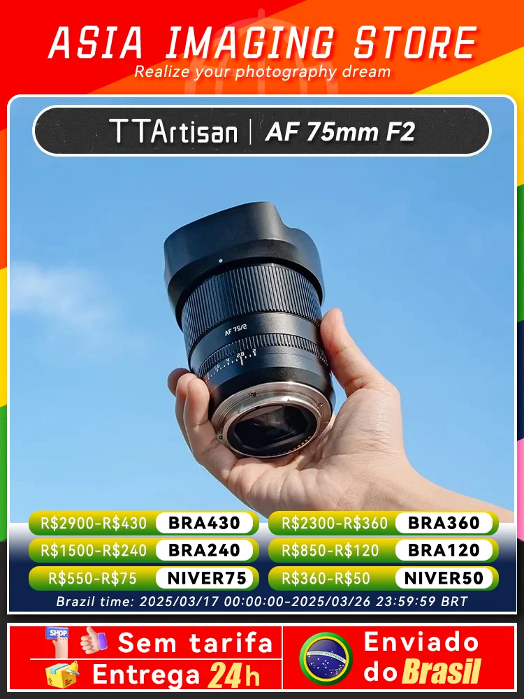 TTArtisan AF 75mm F2 Full Frame Auto focus Lens for Portrait Photography with Sony E A6400 A7RIII ZVE-10 FX30 Nikon Z Z5 Z6 ZFC