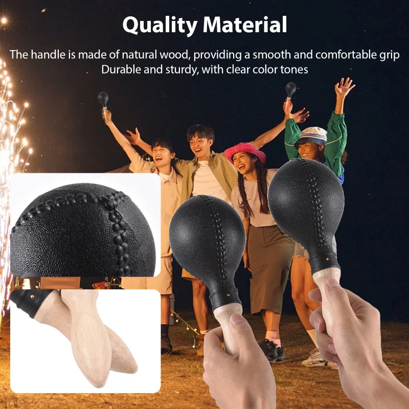 مطرقة ماركاس-رمال آلات موسيقية قرع ، قشرة بلاستيكية ، مقابض خشبية ، خشب إيقاعي ، حفلة موسيقية ، زوج واحد ، 25 رج