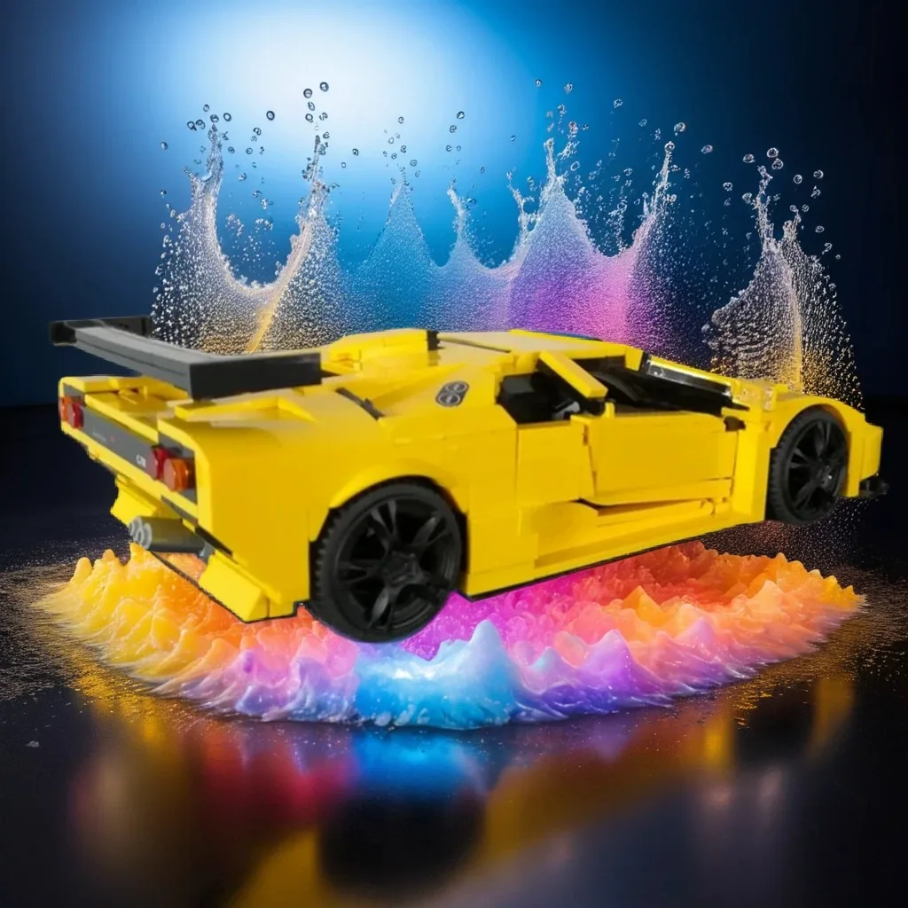 

1176 шт. Lamborghinier Diablo GTR MOC с ножничными дверями, задним крылом и двигателем V12, образовательные строительные блоки в подарок