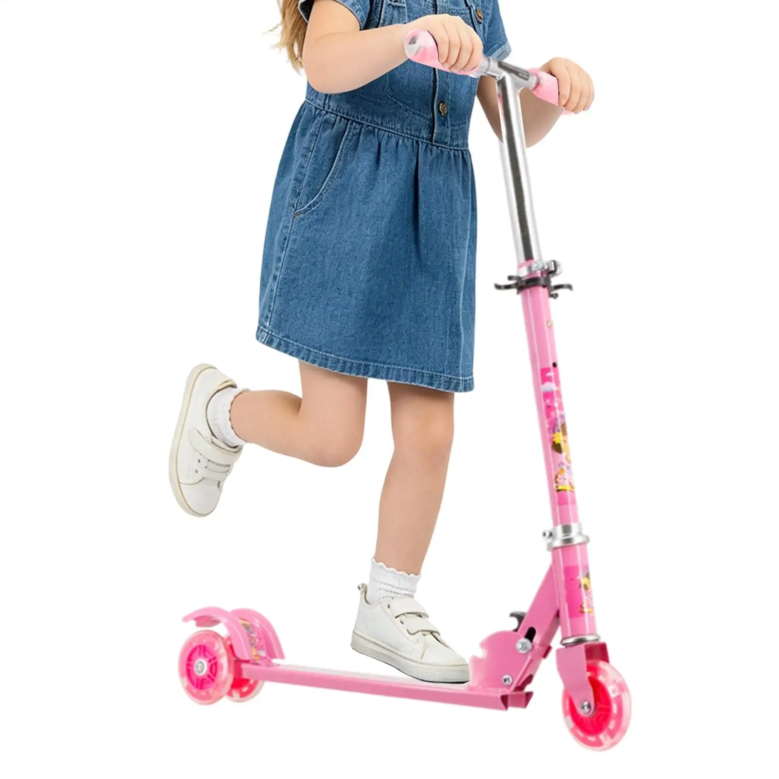 

Kick Scooter For Kids Foldable LED Lighted Wheels Toy Folding Scooters With Adjustable Height For Children Aged 3-10 Outdoor