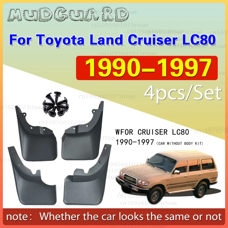 

For Toyota Land Cruiser LC80 FJ80 1990 - 1997 Front Rear Wheel Fender Splash Guard Mud Flap Mudflaps Mudguards