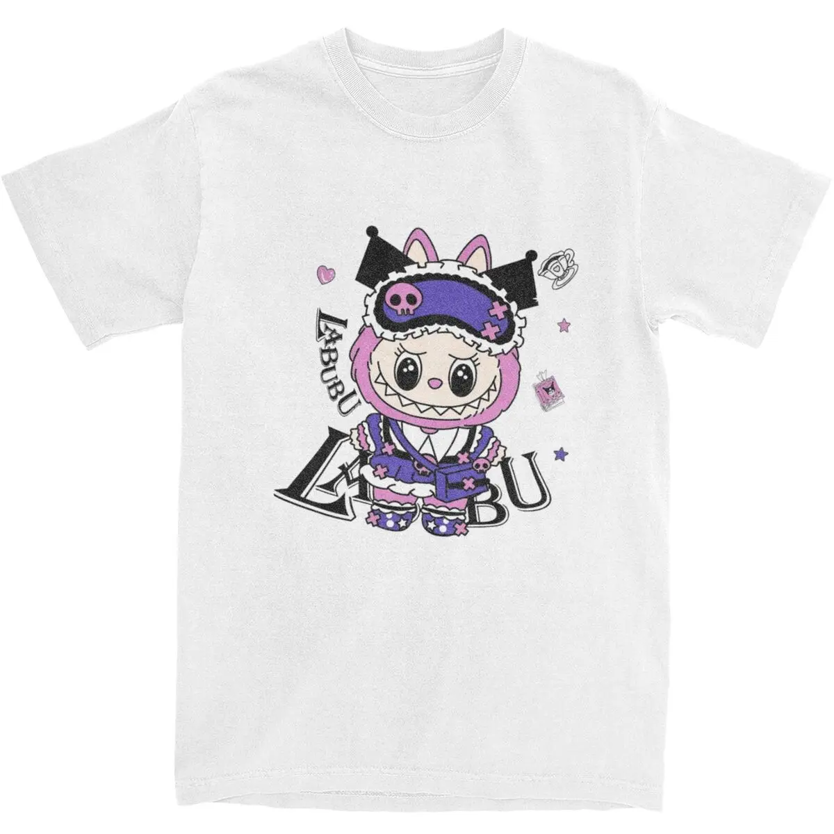 Mens T Shirt POP MART Labubu Cute Cartoon By Popmart T-Shirts Fashion Summer Tee Shirt Streetwear Casual Pure Cotton Tops Gift