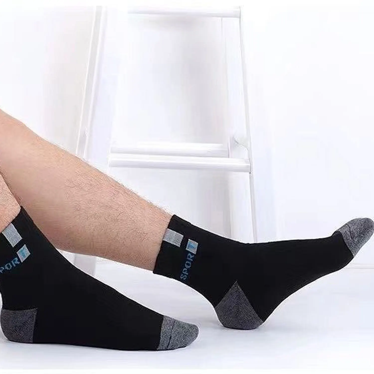 Socks for Men Sport Breathable Soft Letter Fashion Sneakers High Elastic Middle Tube Stocking Towel Sox Summer Running