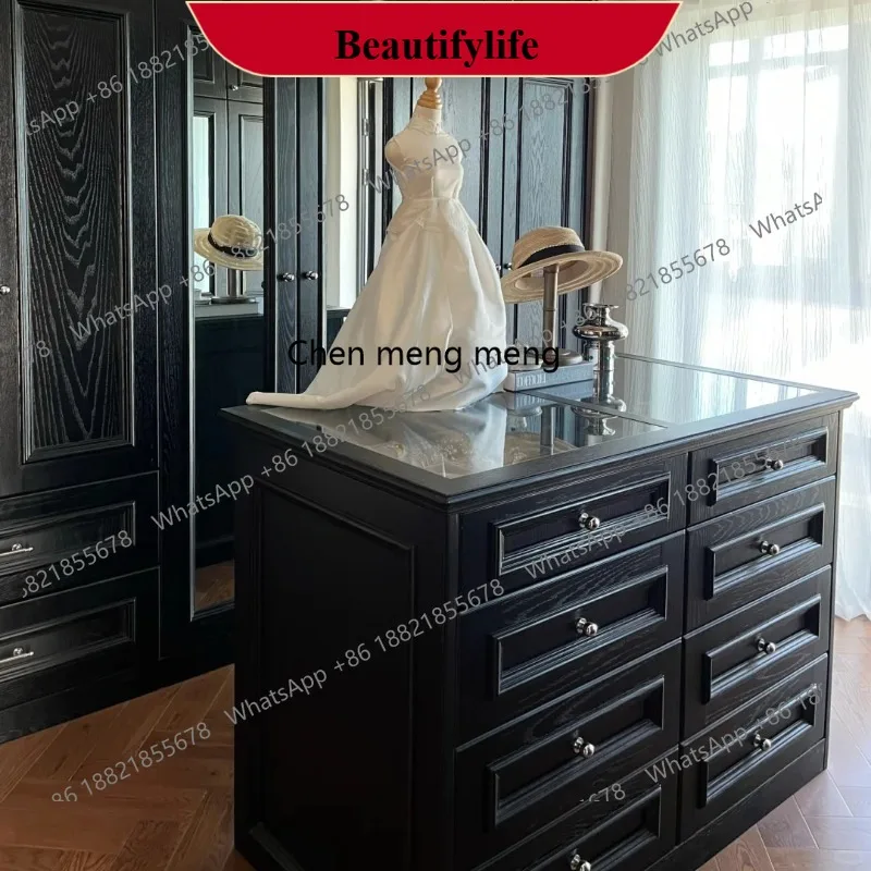 

French-style Nakajima cloakroom jewelry cabinet American solid wood retro bedroom storage storage chest