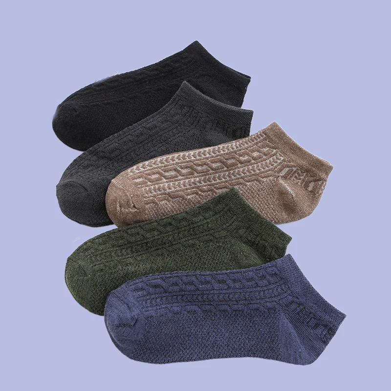 Chaussettes courtes pour hommes, tube court, bouche peu profonde, bateau, dépistolet ant, respirant, été, chaussettes fines, printemps, été, 5/10 paires