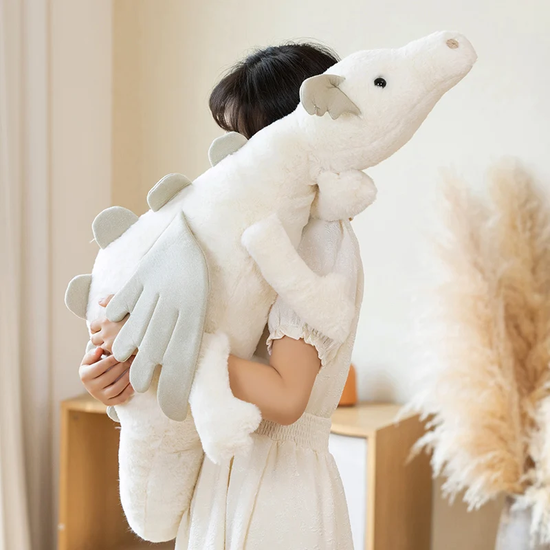 30-90cm Giant Coloful Evil Snow Dragon Plush Toy Stuffed Pterodactyl Dinos Flying Wings White Dragons Plushie Doll for Boy Gifts