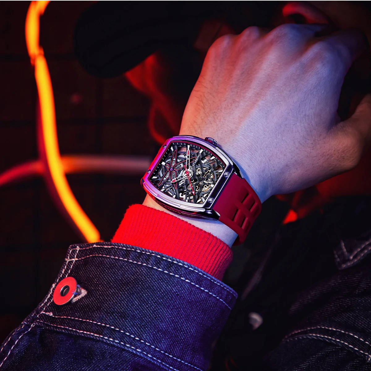 STARKING Wine Barrel Watch automatic mechanical equipped with original movement 1868 waterproof 30 meter trend watch AM0507SJ52A