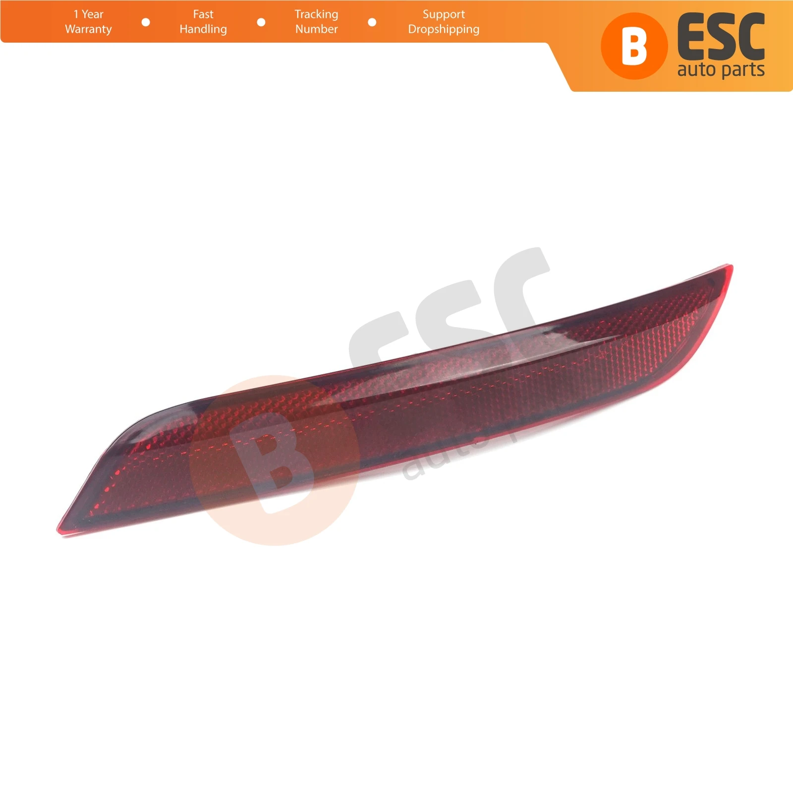 ESP1072 Rear Bumper Reflector Light Tail Stop Lamp Cover Red Color LEFT 6C0945105B For VW Polo Vento Derby Classic 2015-2017