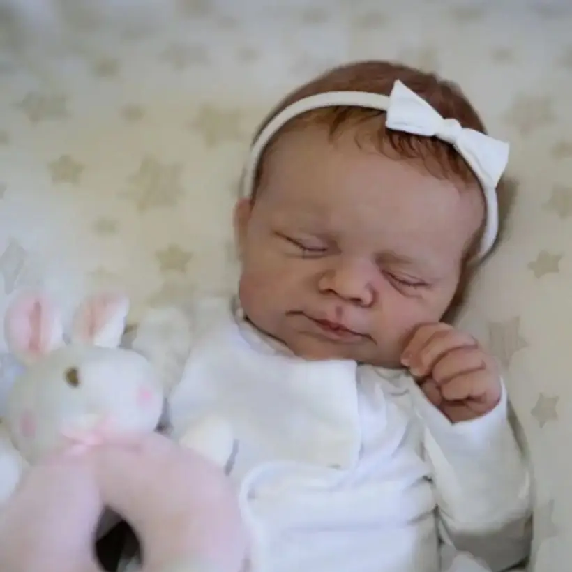 Risbecko 48 cm Reborn Doll Baby Full Silicone Vinile Ragazza Corpo -19 pollici 3D Pelle dipinta Realistica Tocco Bambola Giocattolo Regalo di Natale