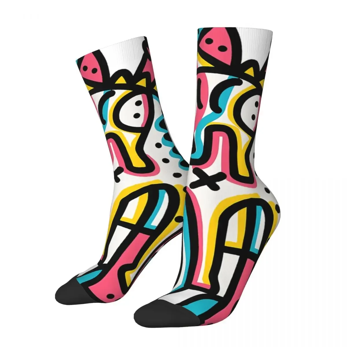 

Hip Hop Vintage Monster Crazy Men Women Socks Street Art Graffiti Harajuku Summer Socks Novelty Happy Breathable Crew Socks Gift