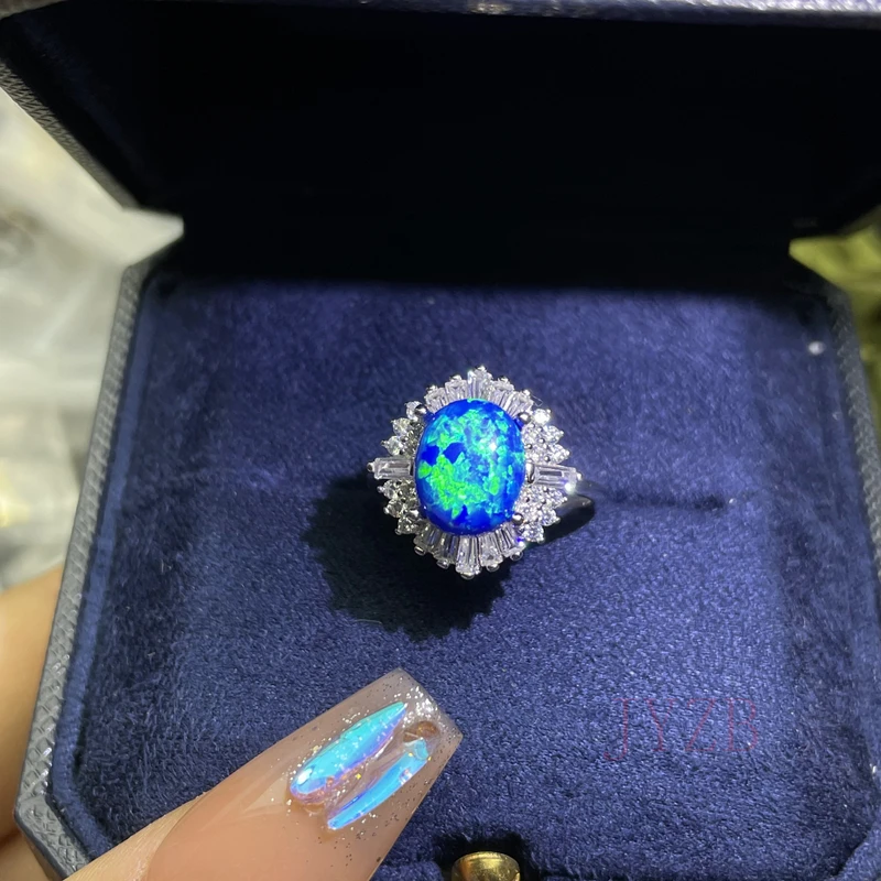 Fine jewelry Exquisite S925 Sterling silver Opal Ring Light Luxury Ring Birthday jewelry gift for party