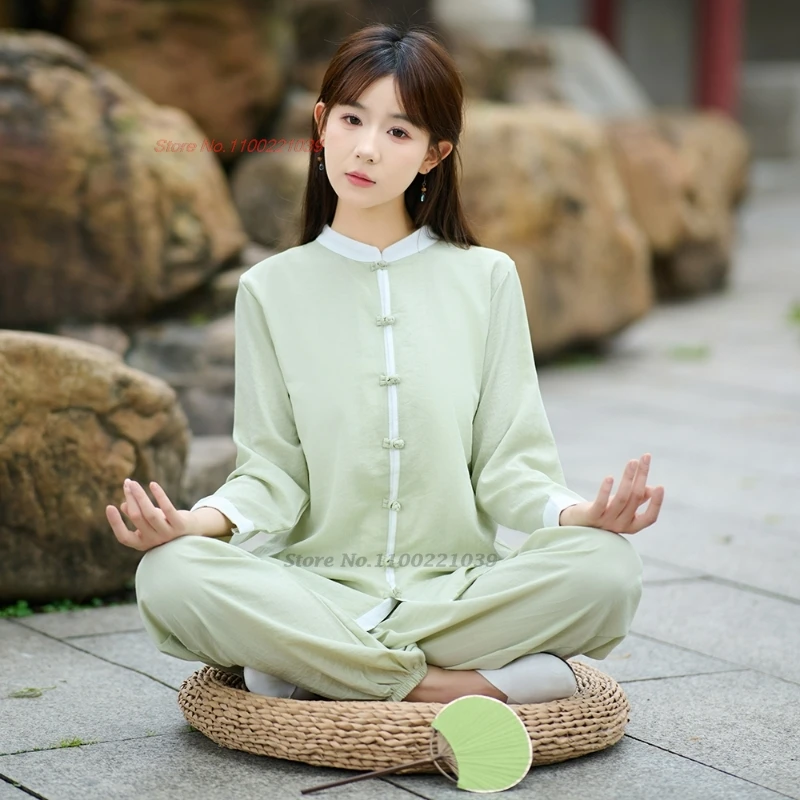 

2025 chinese tai chi wushu uniform breathable outdoor walking martial arts training exercise clothing wing chun wushu kungfu set