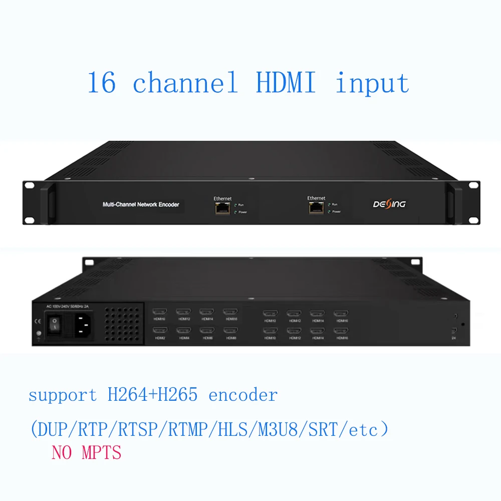 Promotional 16 channel HD to IP broadcasting  TV equipment  audio video converterH.265 H.264 encoder