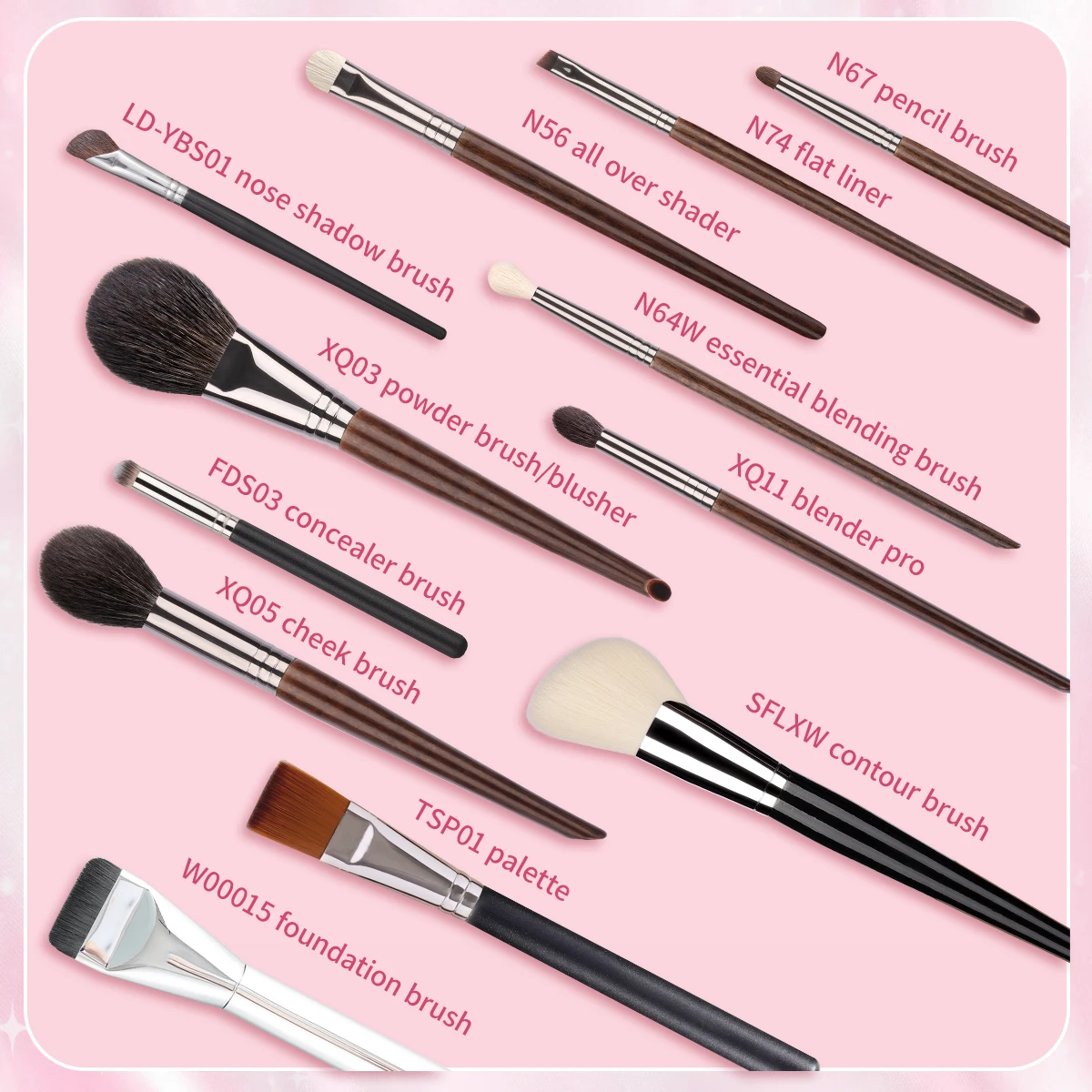 OVW 12 pièces ensemble de pinceaux de maquillage correcteurs Blush ombres à paupières brosse outil cosmétique