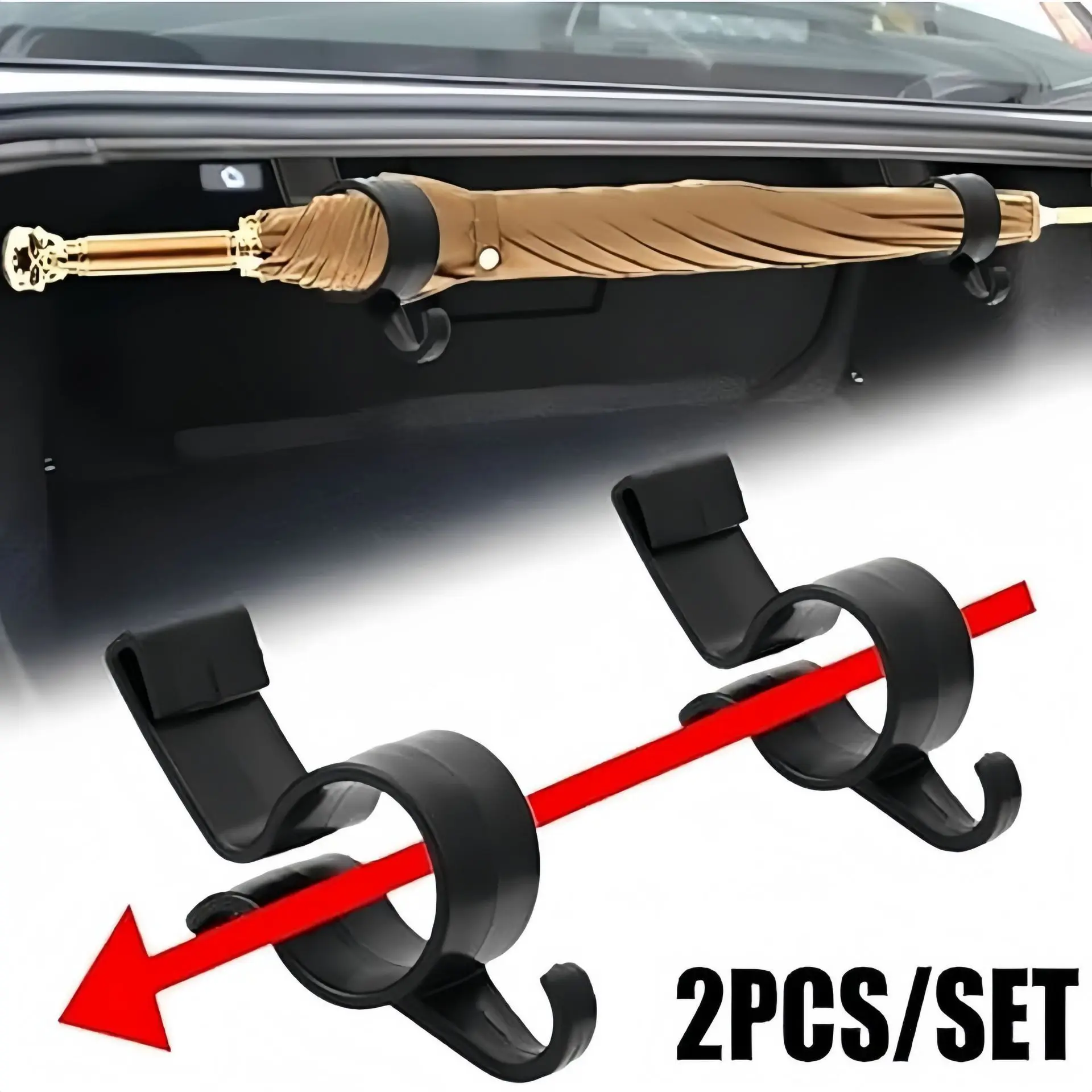 Car Seat Back Hook Multifunctional Storage Organizer for Trunk Fishing Rod Umbrella Towel Hanger Vehicle Interior Accessories