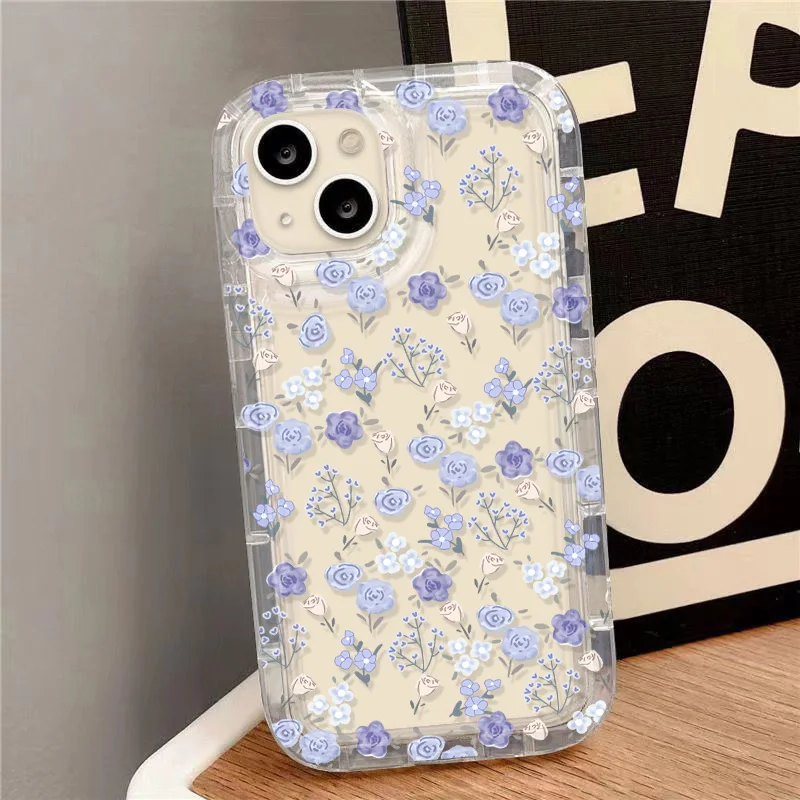 TPU Case For Samsung A15 A56 5G A55 A54 A36 A26 A53 A34 A33 A32 A14 A13 A52 A05 A23 A73 S24 Ultra S25 S23 FE S22 Flower Covers - náhled 5