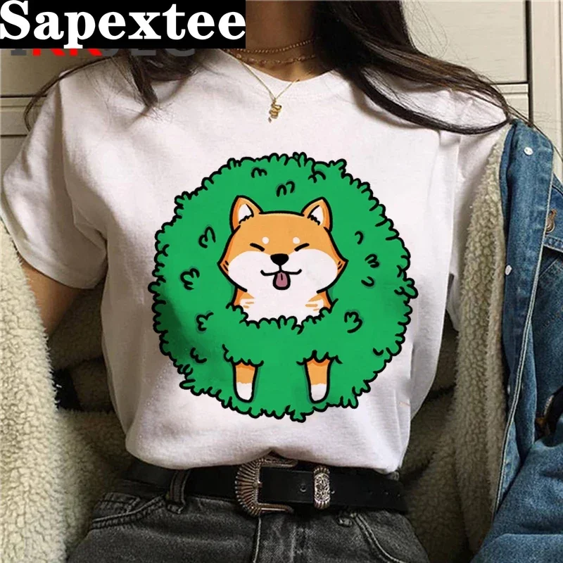 Cute Shiba Inu Doge t shirt clothes female grunge white t shirt couple clothes harajuku kawaii t-shirt graphic tees women