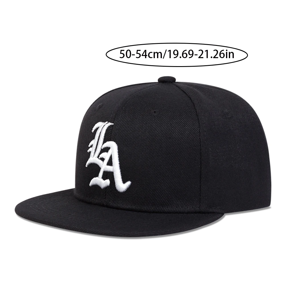 قبعة مسطحة مطرزة بحروف LA للأطفال للأولاد والبنات، قبعة هيب هوب عصرية، قبعة تظليل الشمس في الهواء الطلق منقار البط