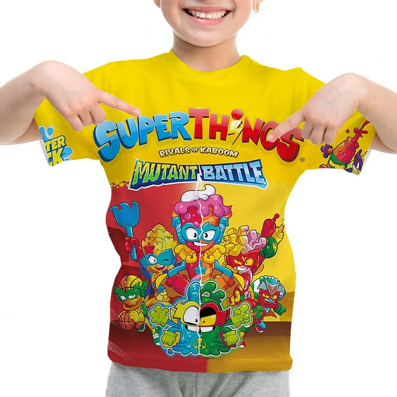 SuperThings MUTANT BATTLE Kids T Shirt Cartoon Print Boys Girls T-shirt Summer Tops Superzings O-Neck Tees Children Short Sleeve - view 3