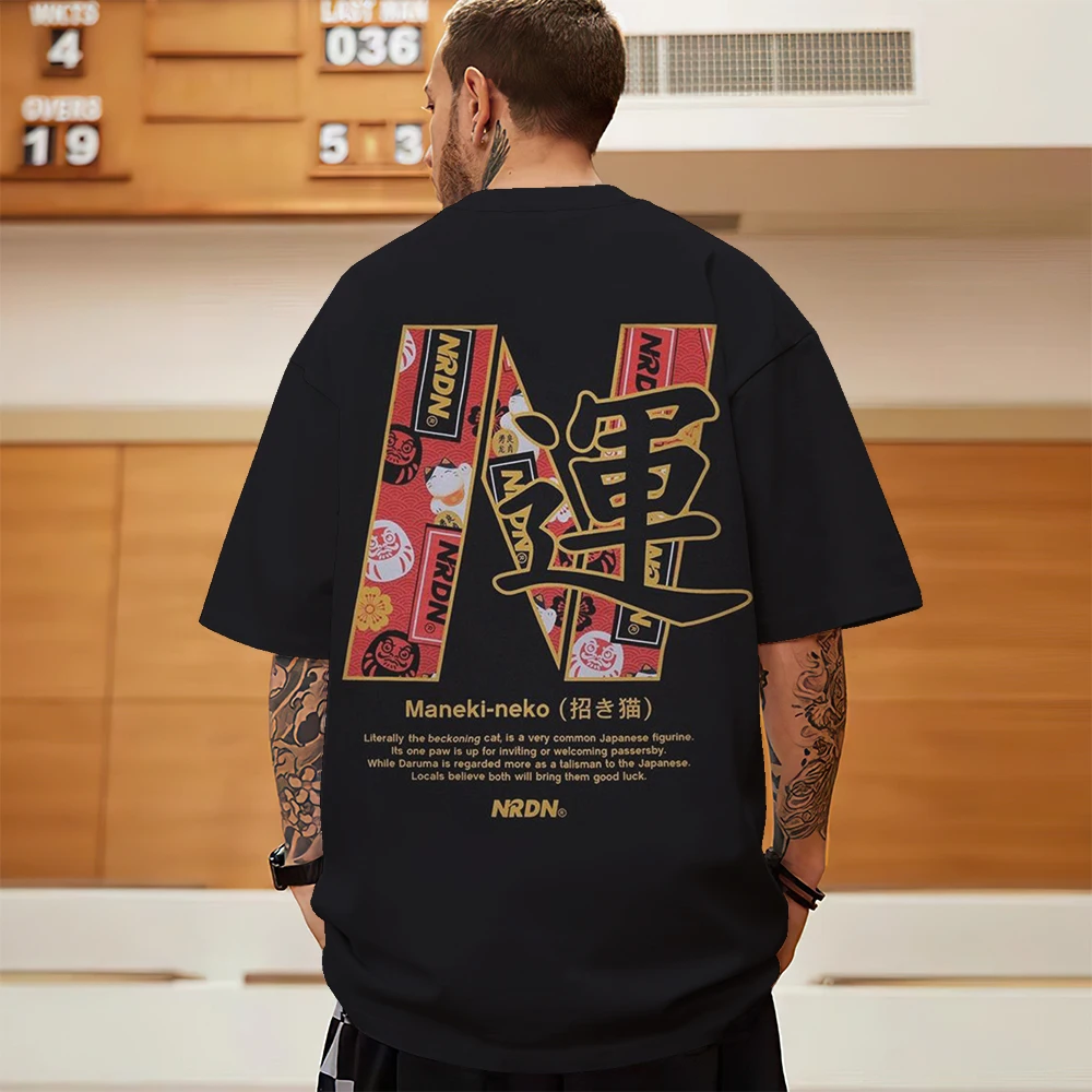 2024 Men's T-Shirt 3d Chinese Print Fashion Male Clothing Loose Tshirts For Men Oversized Tees Street Harajuku Short Sleeve Tops