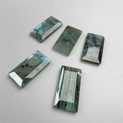 13×25MM Rectangle Slice Stone Pendent Natural Labradorite Howlite Amazonite Gem Charm Jewelry Accessories For Making Necklace