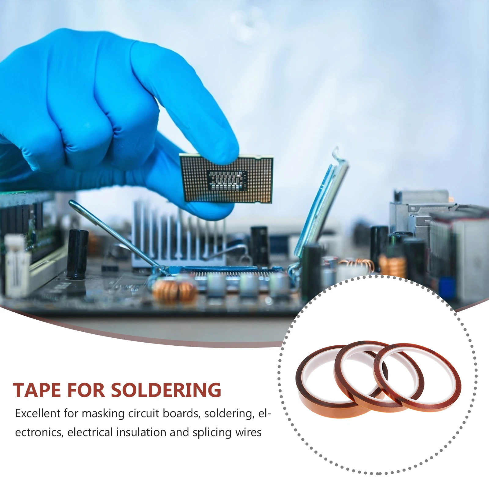 3 Buah 3 Gulungan Pita Tahan Panas Suhu Tinggi Sublimasi Penyolderan Elektronik Isolasi Penyegelan Transfer Termal