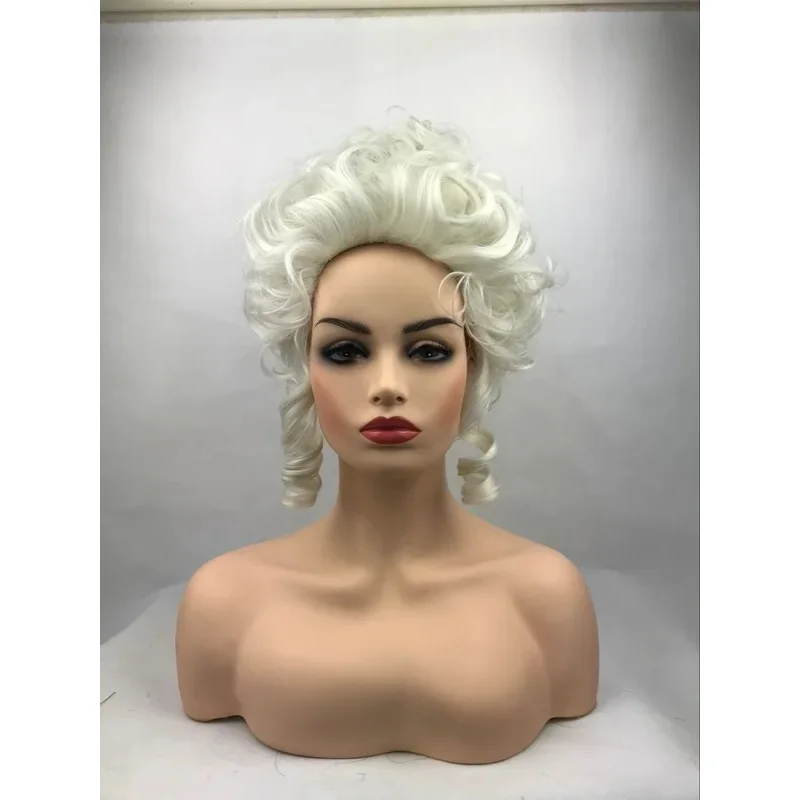 vivi 2025 Marie Antoinette Princess Medium Curly Heat Resistant Synthetic Hair Cosplay Wigs + Wig Cap view 2