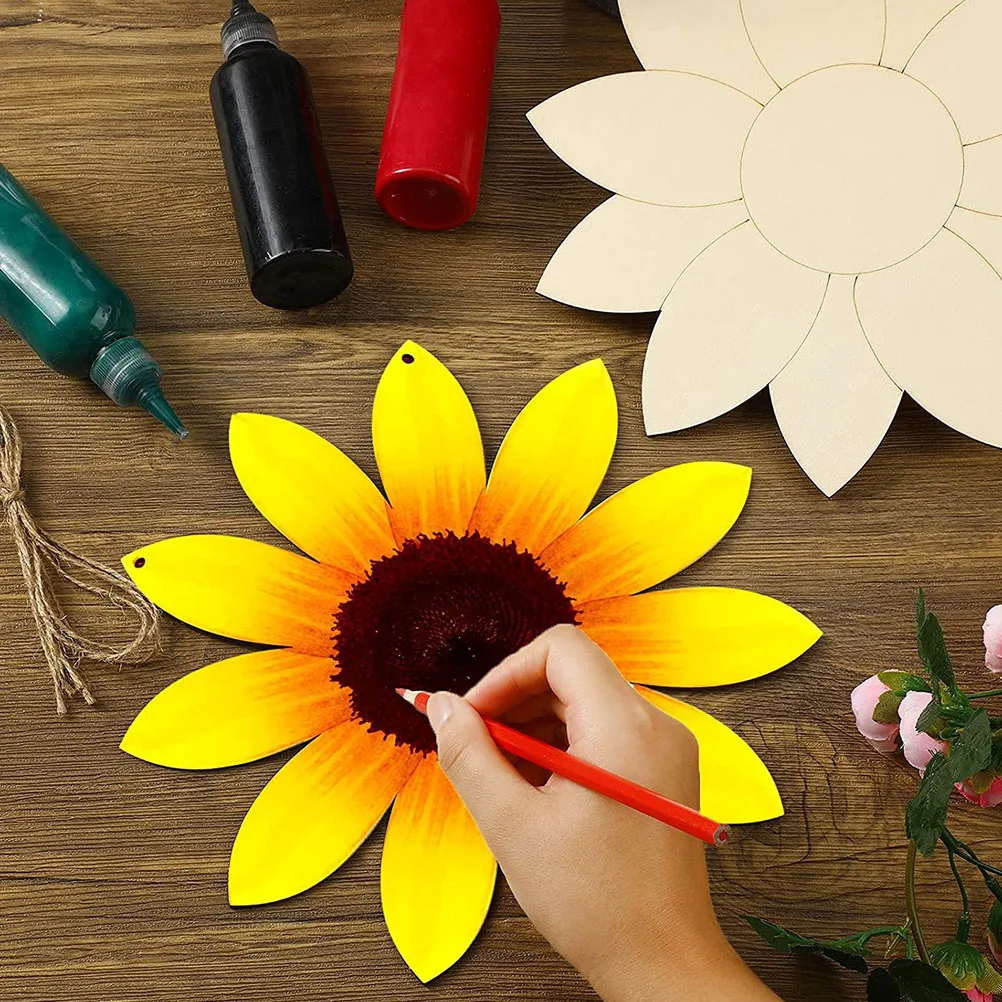 

3pcs Sunflower Decor Decor Unfinished Slice Sunflowers For Crafts for DIY Crafts Home Accessories Sewing Tools