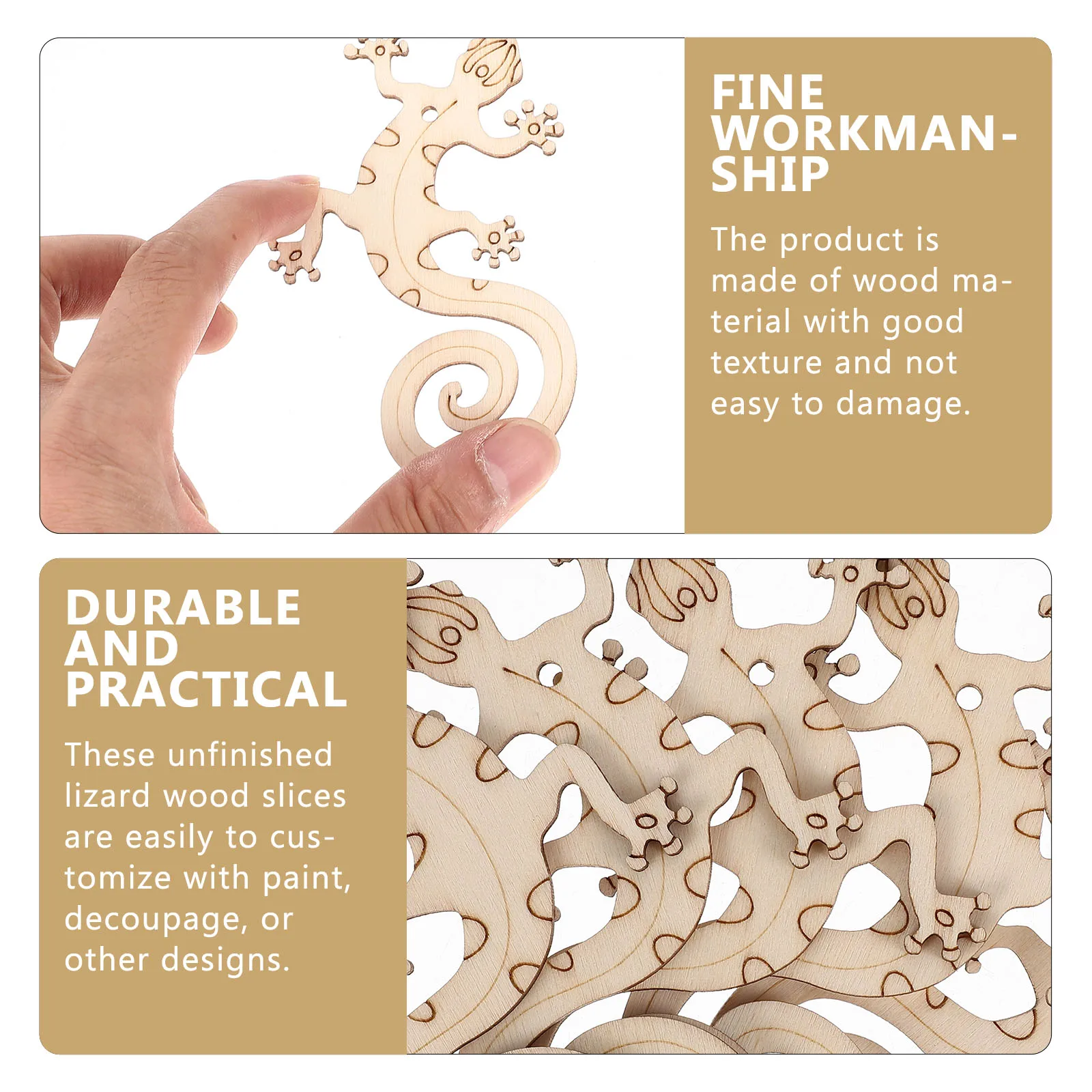 

50 Sets Wood Chip Painting DIY Graffiti Blanks for Kids Shapes Cut Out Crafts to