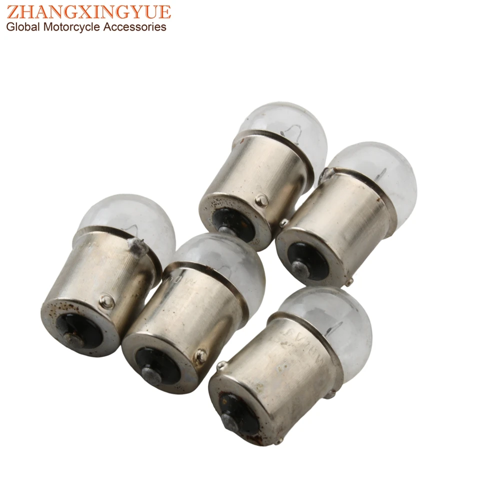 5pc 6V 10W Bulb BA15S G18 White For Motorcycle Scooter Motocross Karting 50cc 125cc 200cc 246510655
