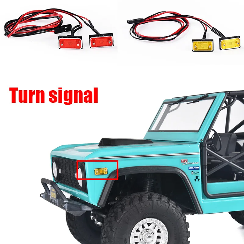 K1RC Rectangular Turn Signal Side Light for 1/10 RC Crawler Car Traxxas TRX4 Defender Bronco AXIAL SCX10 RC4WD D90 Upgrade Parts