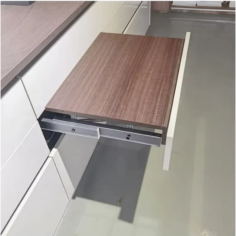 Hidden Rising Pull-Out Table Guide Aluminum Alloy Telescoping Cabinet Dining Slide Flat-Push-Up-and-Fold-Away Hardware