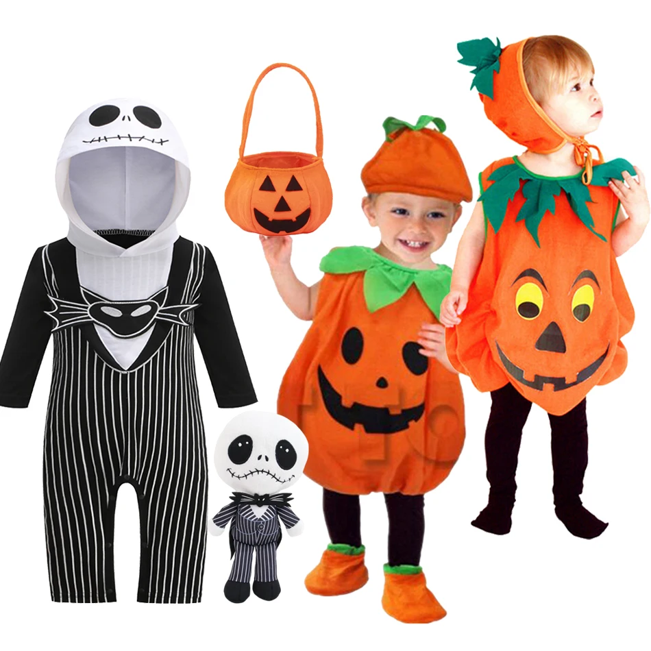 Baby Girl Pumpkin Costume Boy Jack Nightmare Before Xmas Halloween Cosplay Costume Cosplay Stage Performance Party Clothing