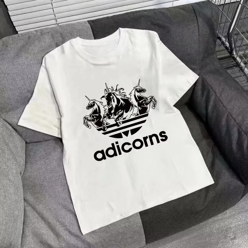 Camisetas de Algodão Estampadas da Moda de Rua para Outono e Inverno, Tendência para Homens e Mulheres