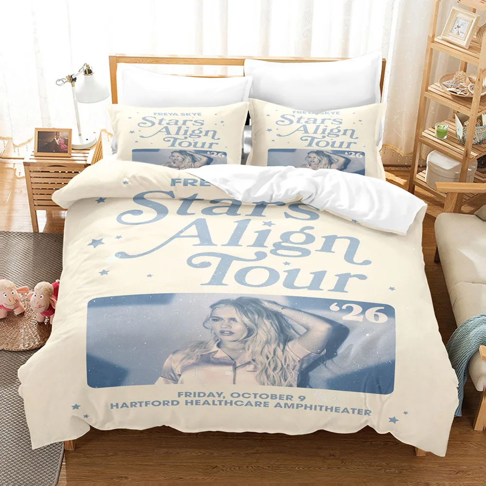 New Freya Stars 3 Pieces Bedding Set Soft Skin Friendly Duvet Cover Pillowcase Home Bedroom Decor Bed Linen Without Inner Core