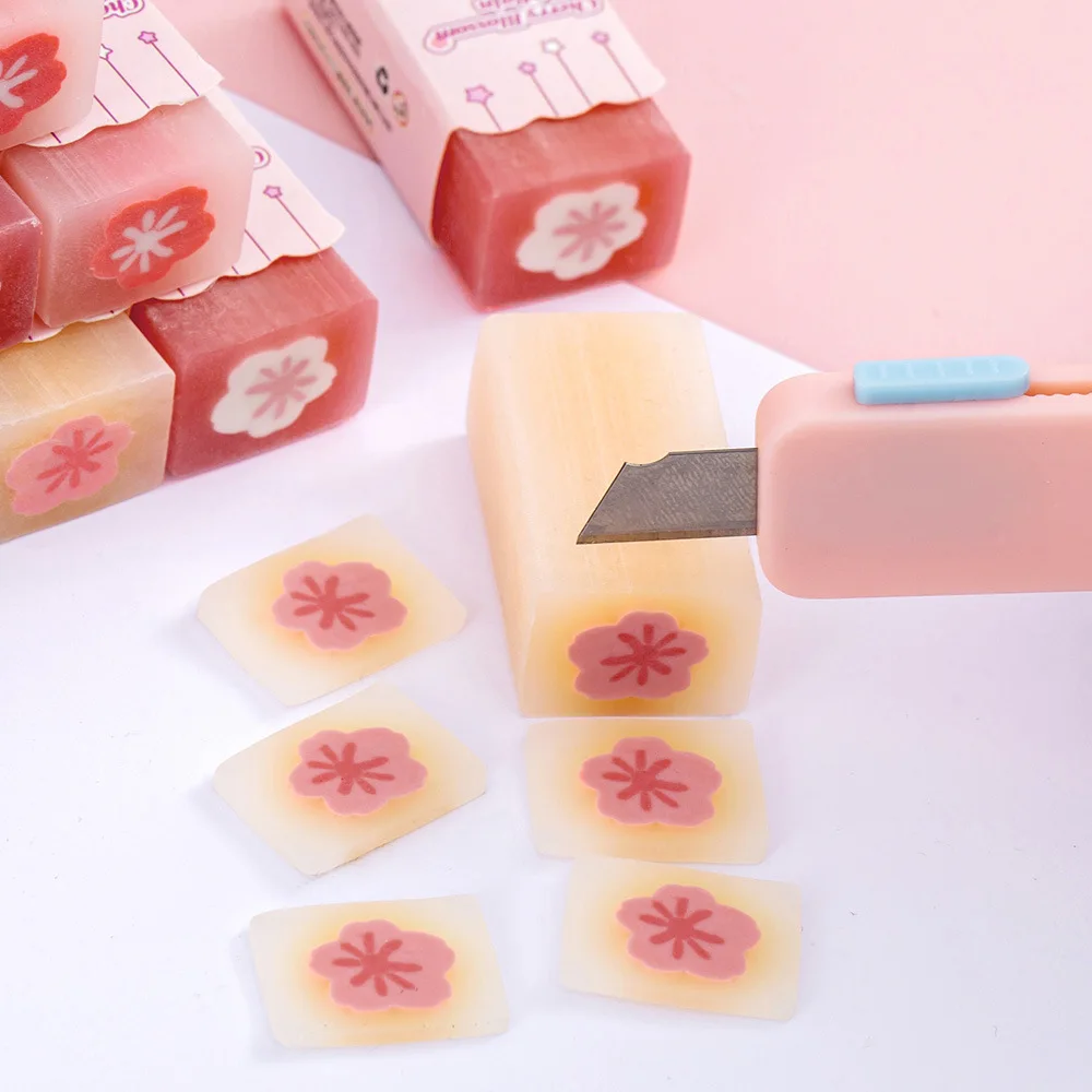 الإبداعية زهر الكرز ساندويتش ممحاة الأطفال لطيف عالية القيمة أقل الفتات ممحاة طلاب المدارس الابتدائية يمكنها شريحة ممحاة