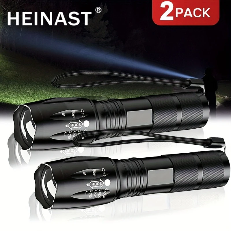 

High Power Led Flashlights Camping Torch 5 Lighting Modes Aluminum Alloy Zoomable Light Waterproof Material Use 3 AAA Batteries