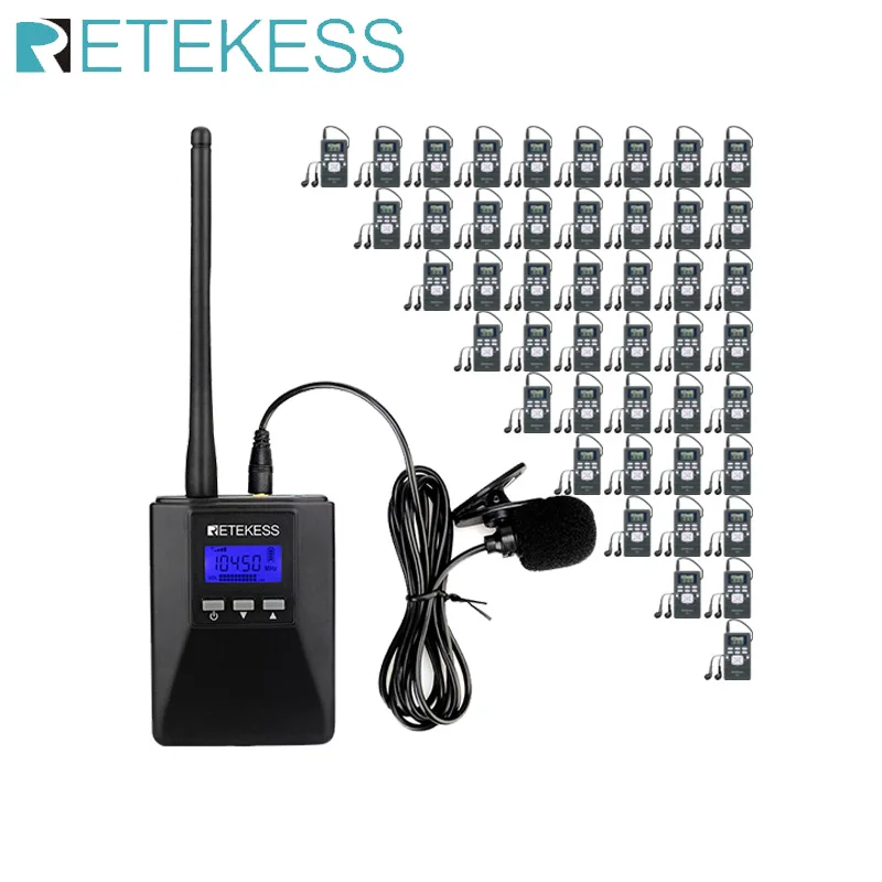 

Retekess Wireless Tour Guide Audio System TR506 FM Transmitter PR13 FM Radio Receiver Tour Guide Conference Church Hajj Training