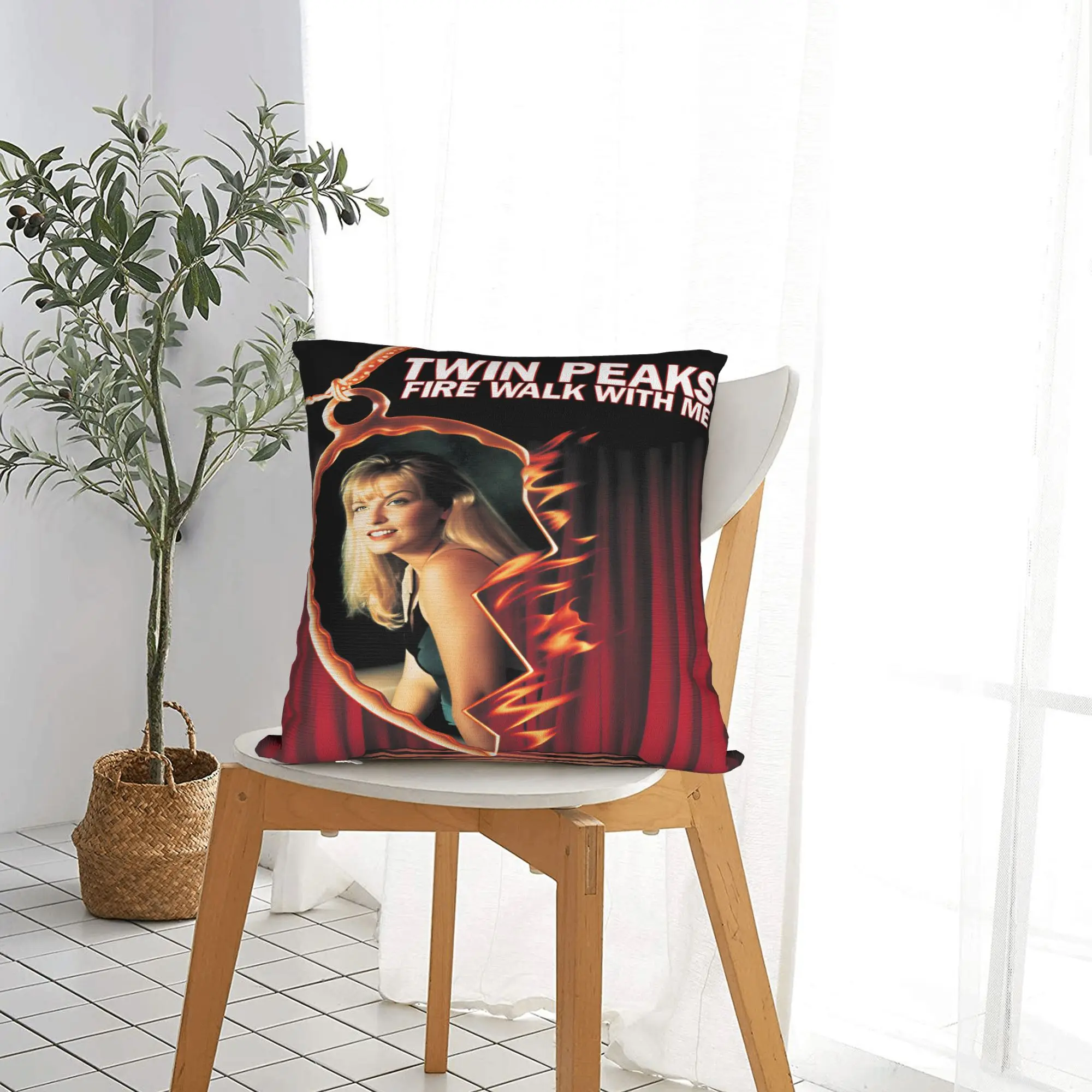 Twin Peaks F-Fire Walk Me  Pillowcases  Kawaii Pillow Case For Couch Sofa Bedroom Comfy Pillow Cover